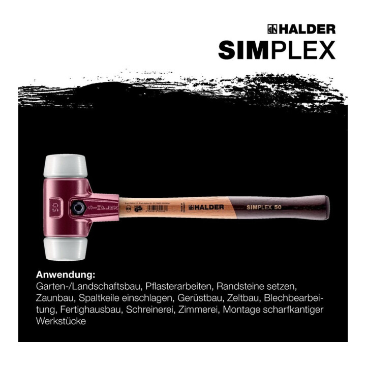 B-Ware Halder Schonhammer Hammer Kunststoffhammer Superplastik Weiß 50 Mm Holzstiel - 4030618300199
