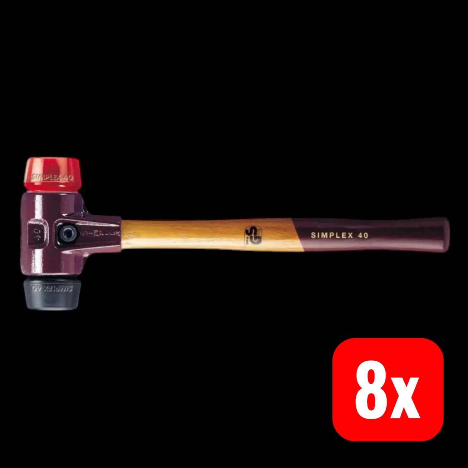 B-Ware Halder Schonhammer Simplex Hammer 30mm Holzstiel Gummi Plastik 8 Stück - 4030618300649
