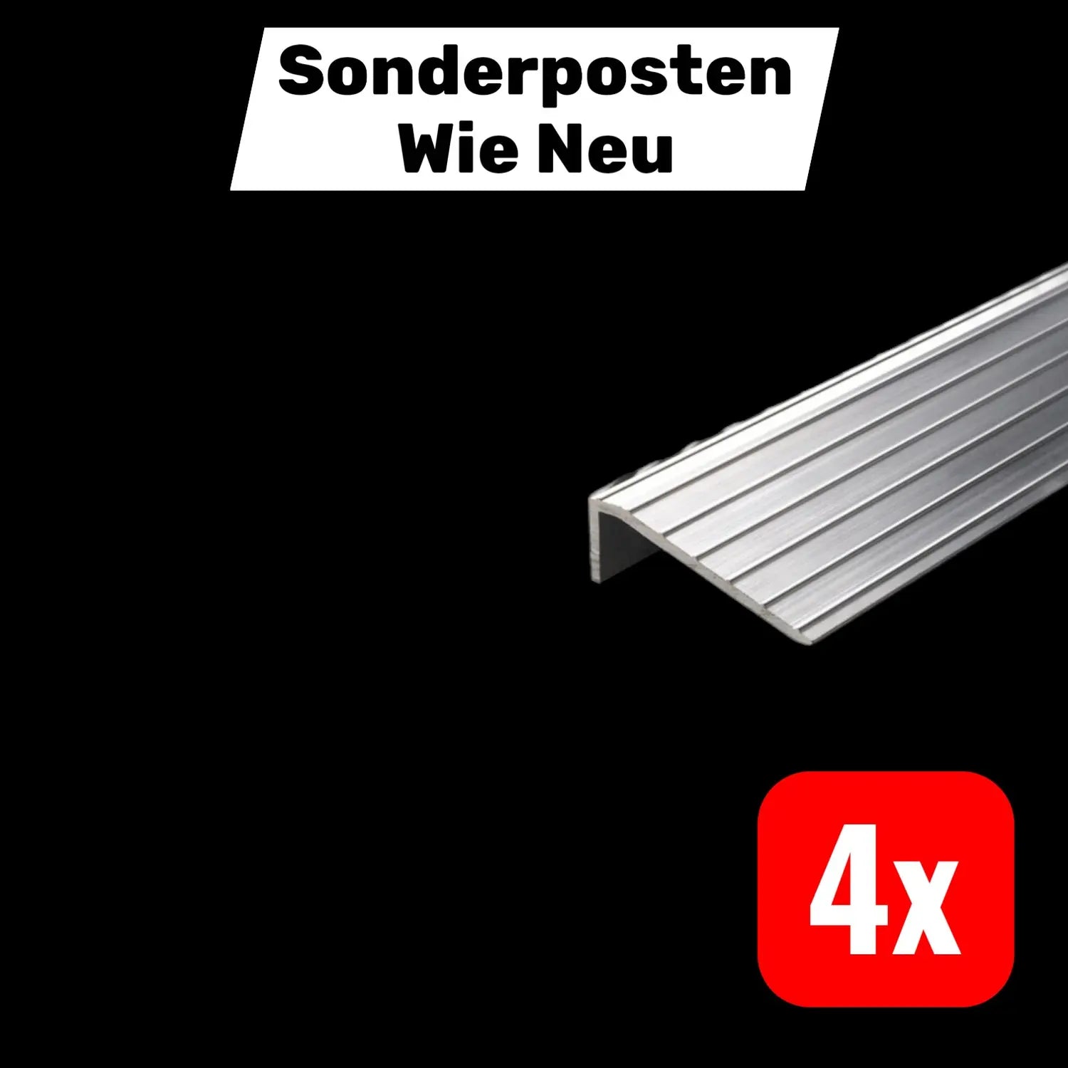 B-Ware Hamat Fußmatte Matte Eingang Alu Anlaufkante Schwarz 430x750x22mm 4 Stück - 8712088066930