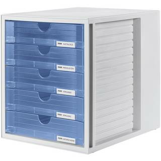 Han Schubladenbox Regalboxen Aufbewahrung Büro Grau Din A4 5 Schubfächer B-Ware - 4012473145061