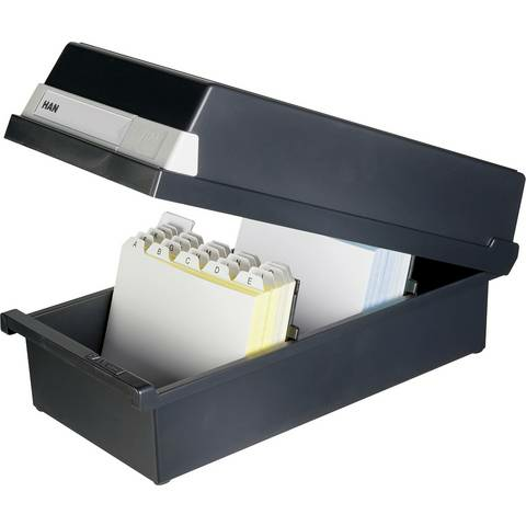 B-Ware Han 956 13 956 13 Karteikasten Schwarz Max Anzahl Der Karten 1300 2 Stück - 4012473956148