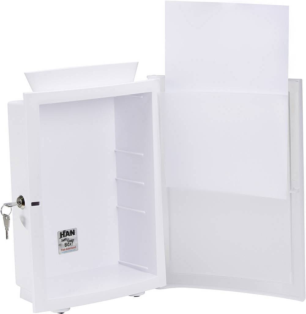 B-Ware Han Sammelbox Image'in Abschließbar Schließbox Mit Zubehör Weiß 260x375x128mm - 4012473410244