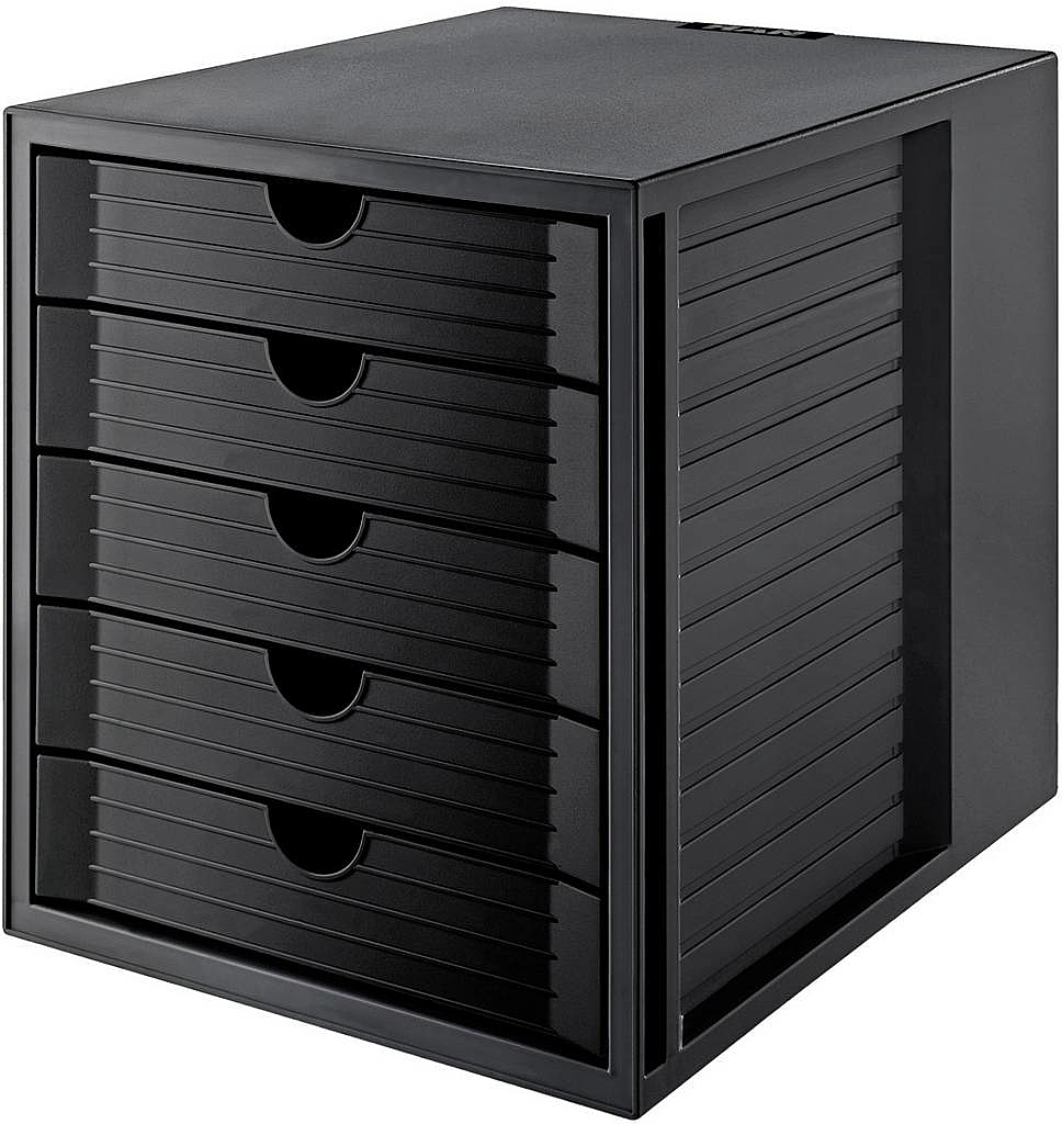 B-Ware Han Systembox Karma Schubladenbox Schwarz Din A4 Din C4 Anzahl Der Schubfächer 5