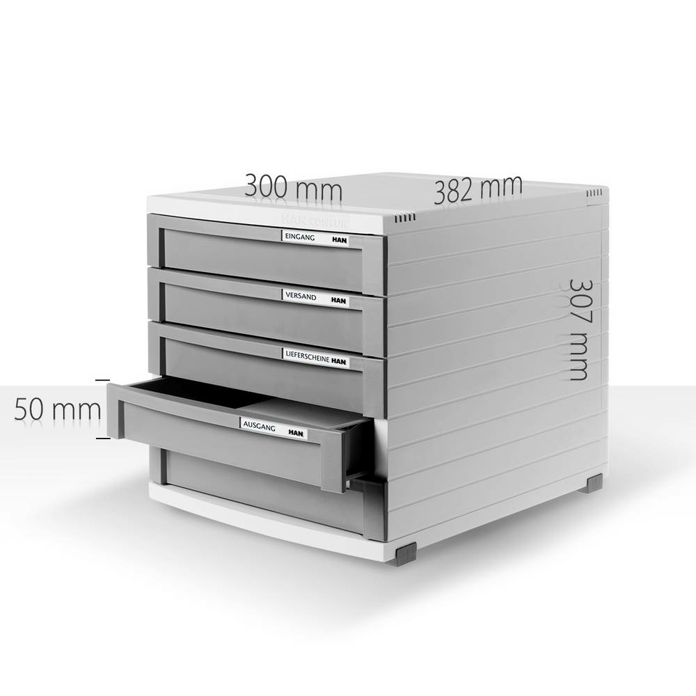 B-Ware Han Contur 1510 191 Schubladenbox Dunkelgrau Din A4 Din B4 Din C4 10 Schubladen