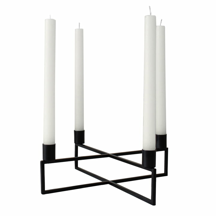 B-Ware Yunic 4 Flames Kerzenständer Eckig Schwarz Kerzenleuchter Kerzenhalter - 4250298799988