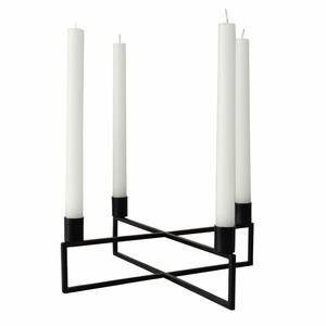 B-Ware Yunic 4 Flames Kerzenständer Eckig Schwarz Kerzenleuchter Kerzenhalter