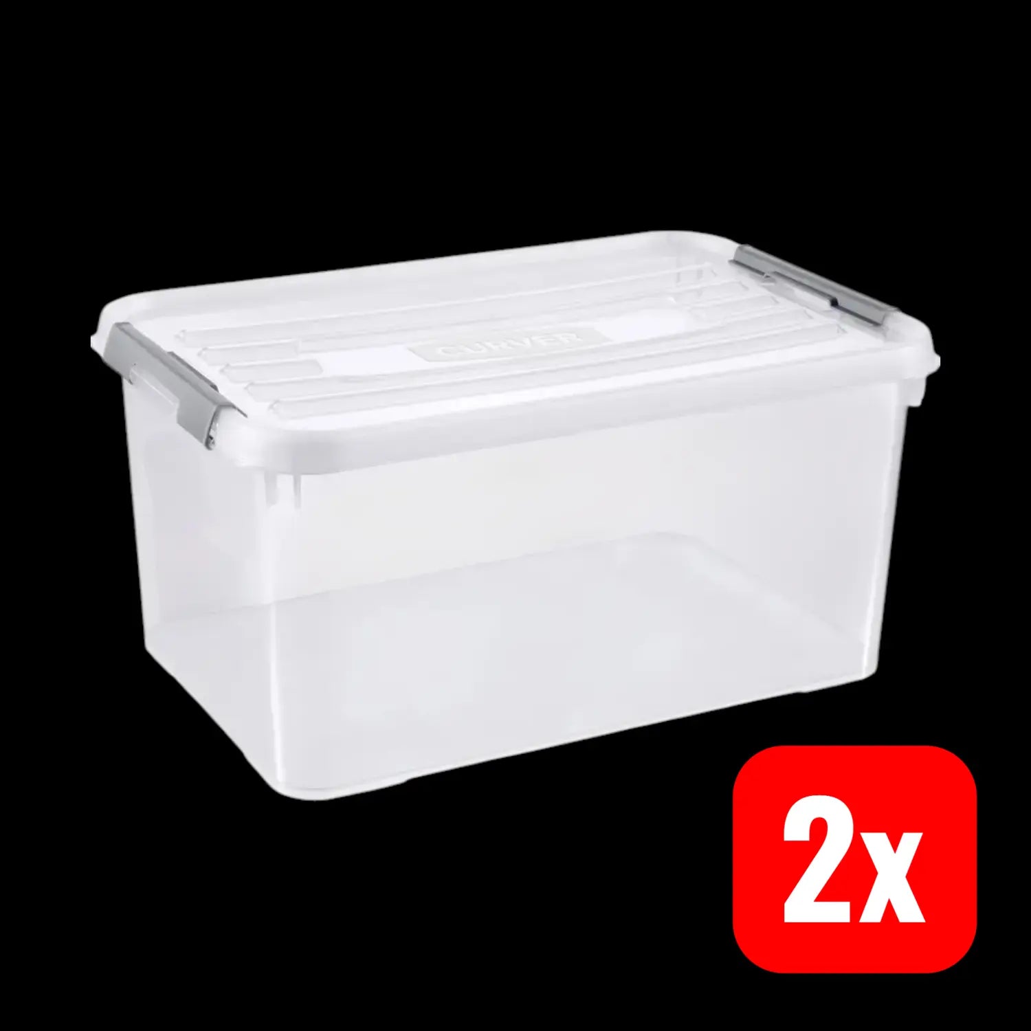 B-Ware Curver Kunststoffbox Aufbewahrungsbox Box Transparent 50 Liter Deckel 2 Stück - 5412006789790