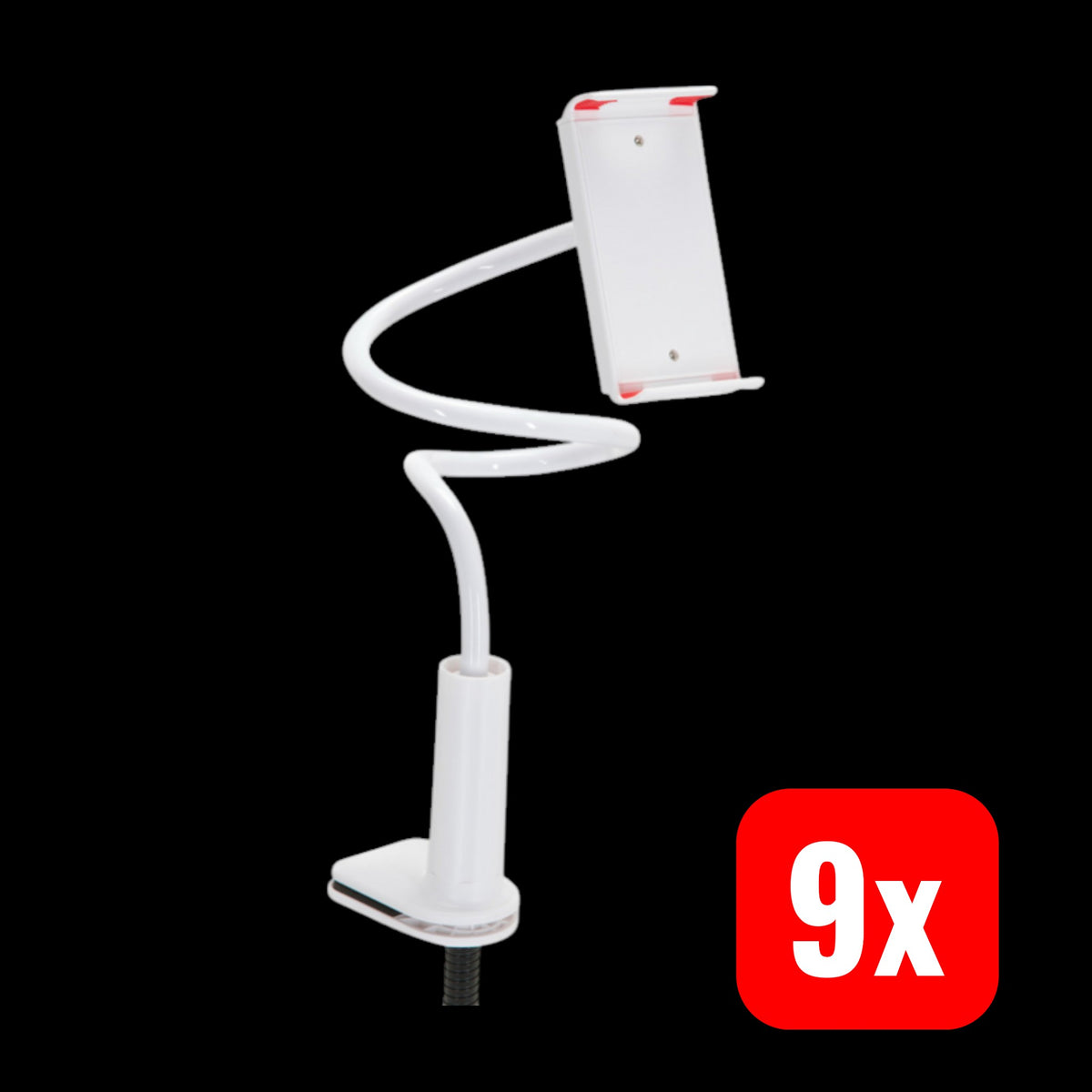 HJH Office Handyhalterung FLEXMOBI I mit Klemmfuß / Schwanenhals ABS 9 STÜCK - 4064323013211