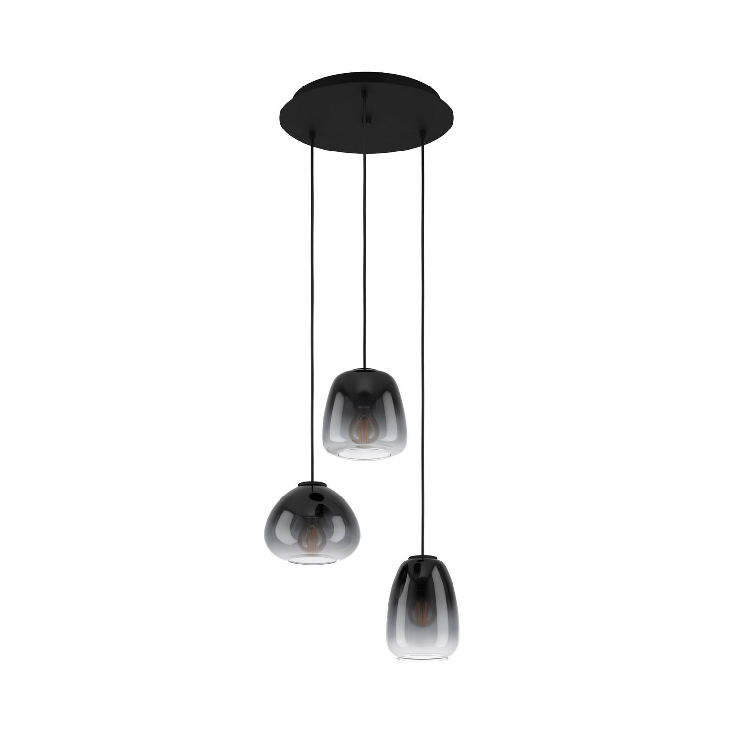 B-Ware Eglo Hängeleuchte Hängelampe Lampe Leuchte Aguilares Rauchglas 3 Flammig Rond173 - 9008606235568
