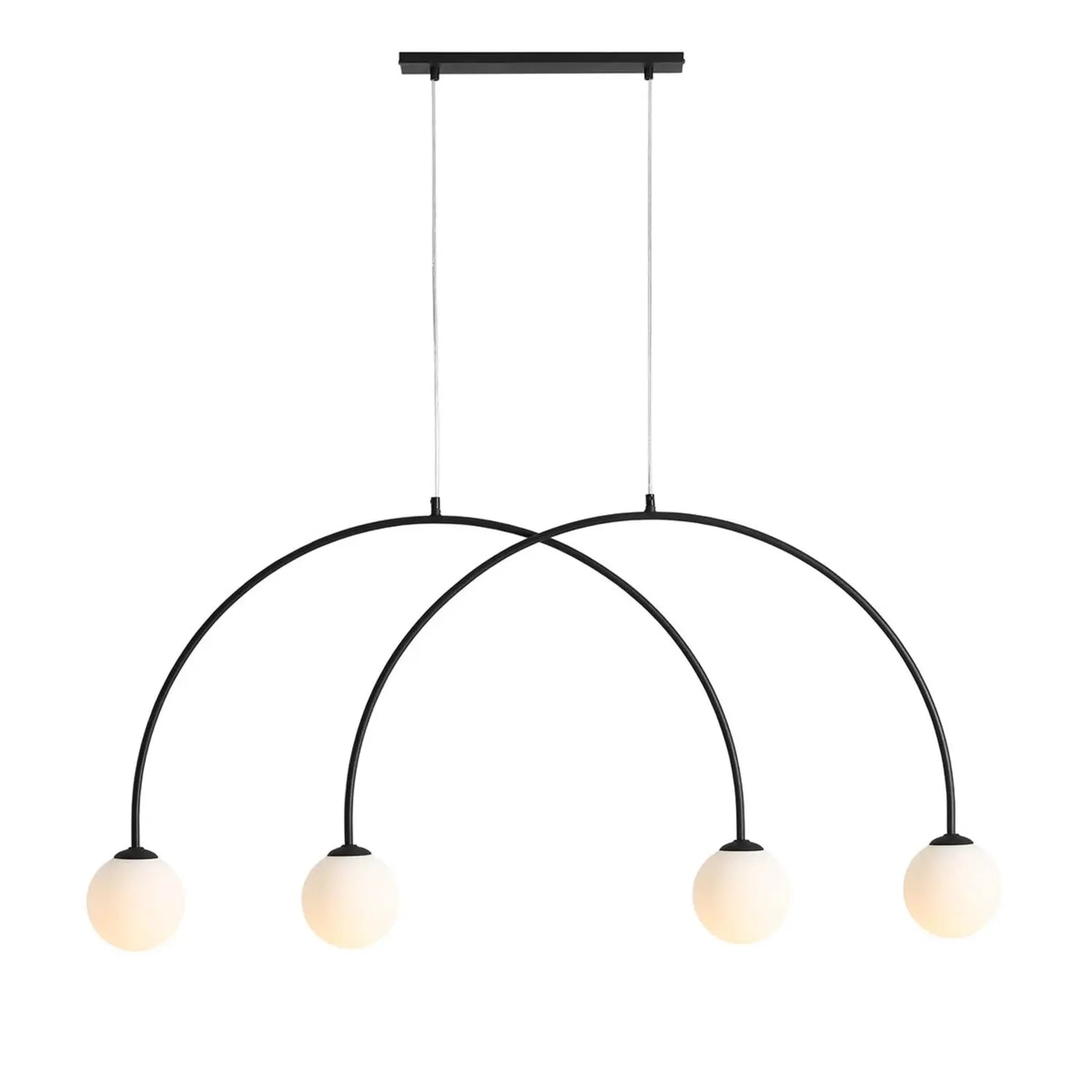 B-Ware Alison Hängelampe Pendelleuchte Bogenlampe Schwarz/Weiß 4fl 129cm - 5904798655396