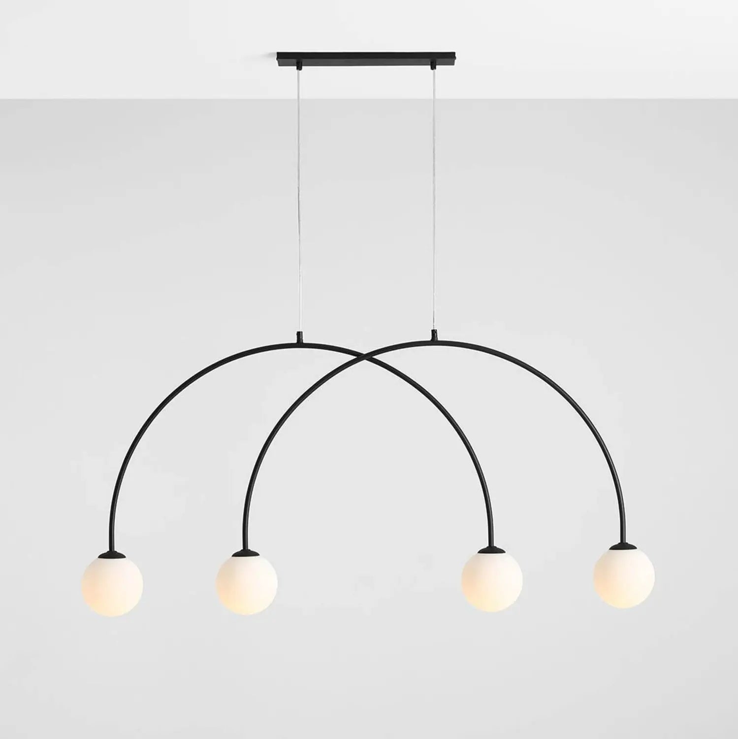 B-Ware Alison Hängelampe Pendelleuchte Bogenlampe Schwarz/Weiß 4fl 129cm - 5904798655396