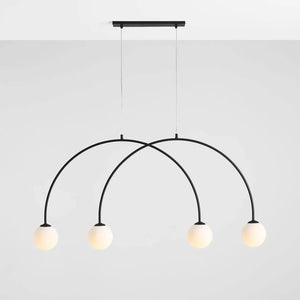 B-Ware Alison Hängelampe Pendelleuchte Bogenlampe Schwarz/Weiß 4fl 129cm