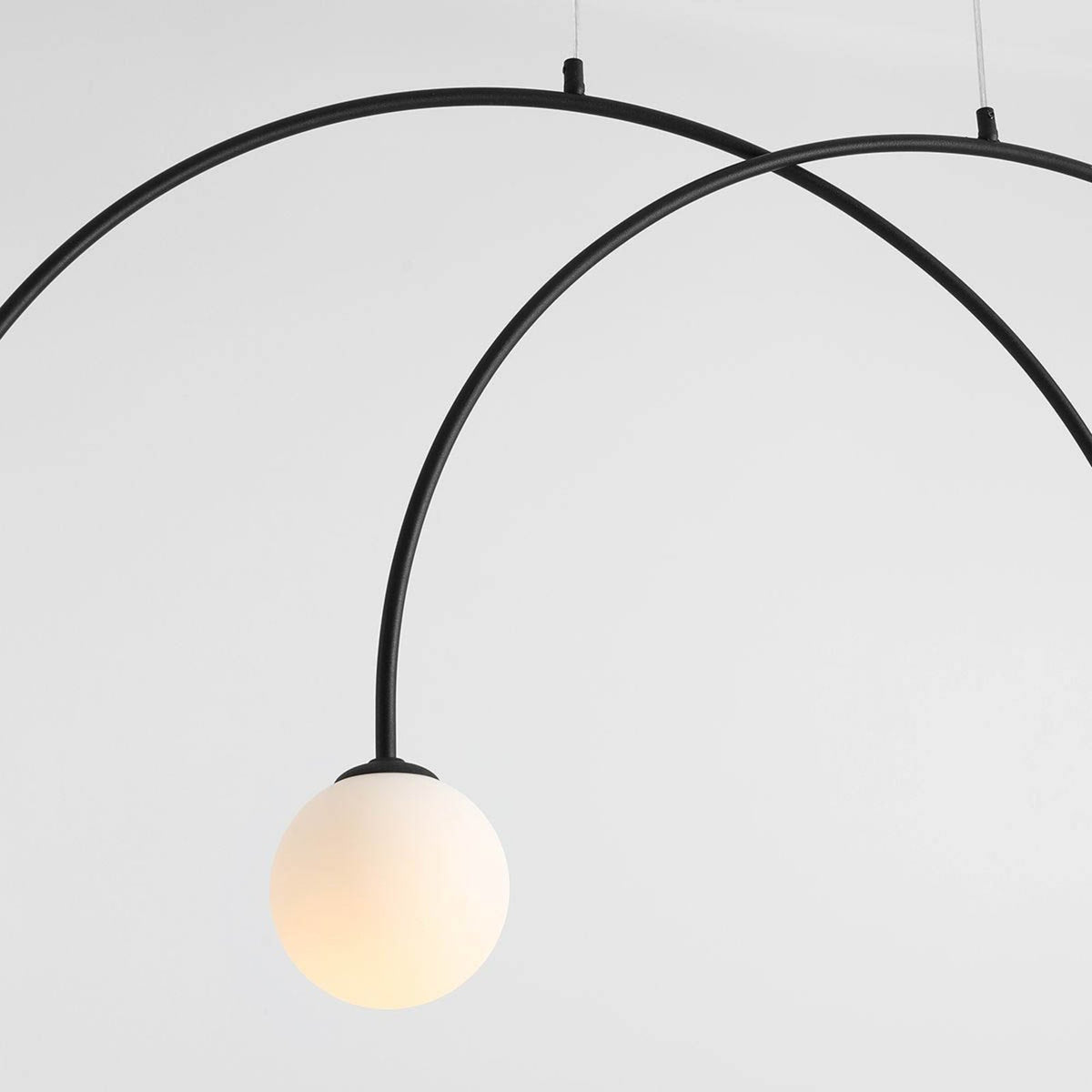 Alison Hängelampe Pendelleuchte Bogenlampe schwarz/weiß 4fl 129cm - 5904798655396