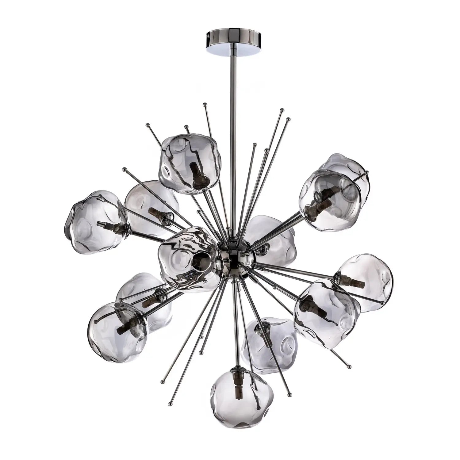 B-Ware Av 1777 13 K Hängelampe Pendelleuchte Chromfarben Glas Deckenlampe 13 Flg Dimmbar - 8698957162364