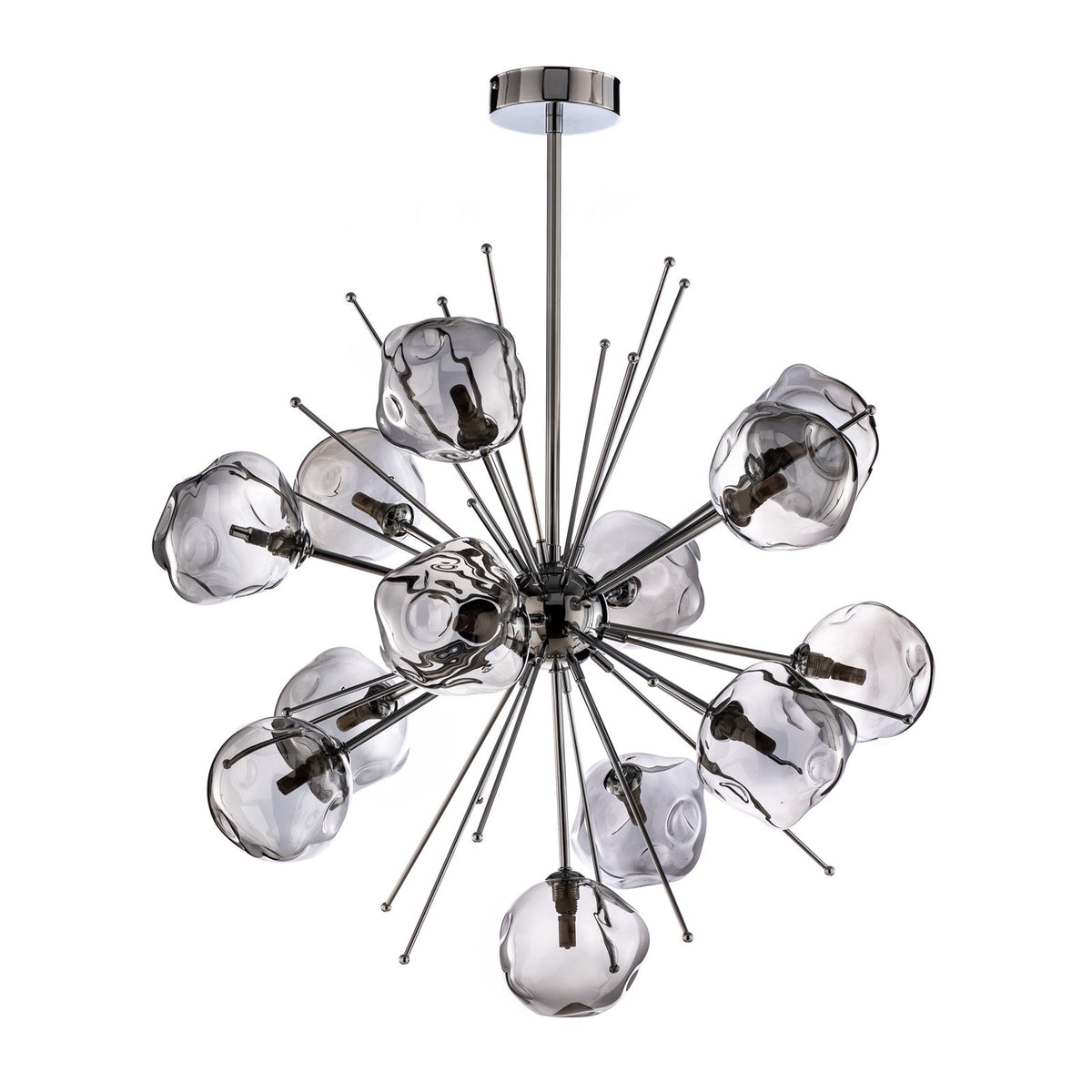 AV-1777-13K Hängelampe Pendelleuchte chromfarben Glas Deckenlampe 13-flg dimmbar - 8698957162364