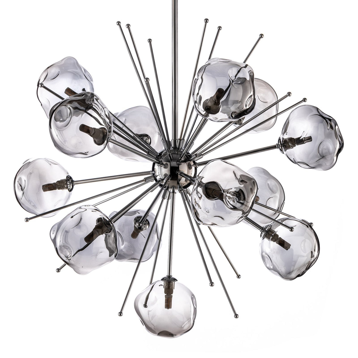 AV-1777-13K Hängelampe Pendelleuchte chromfarben Glas Deckenlampe 13-flg dimmbar - 8698957162364