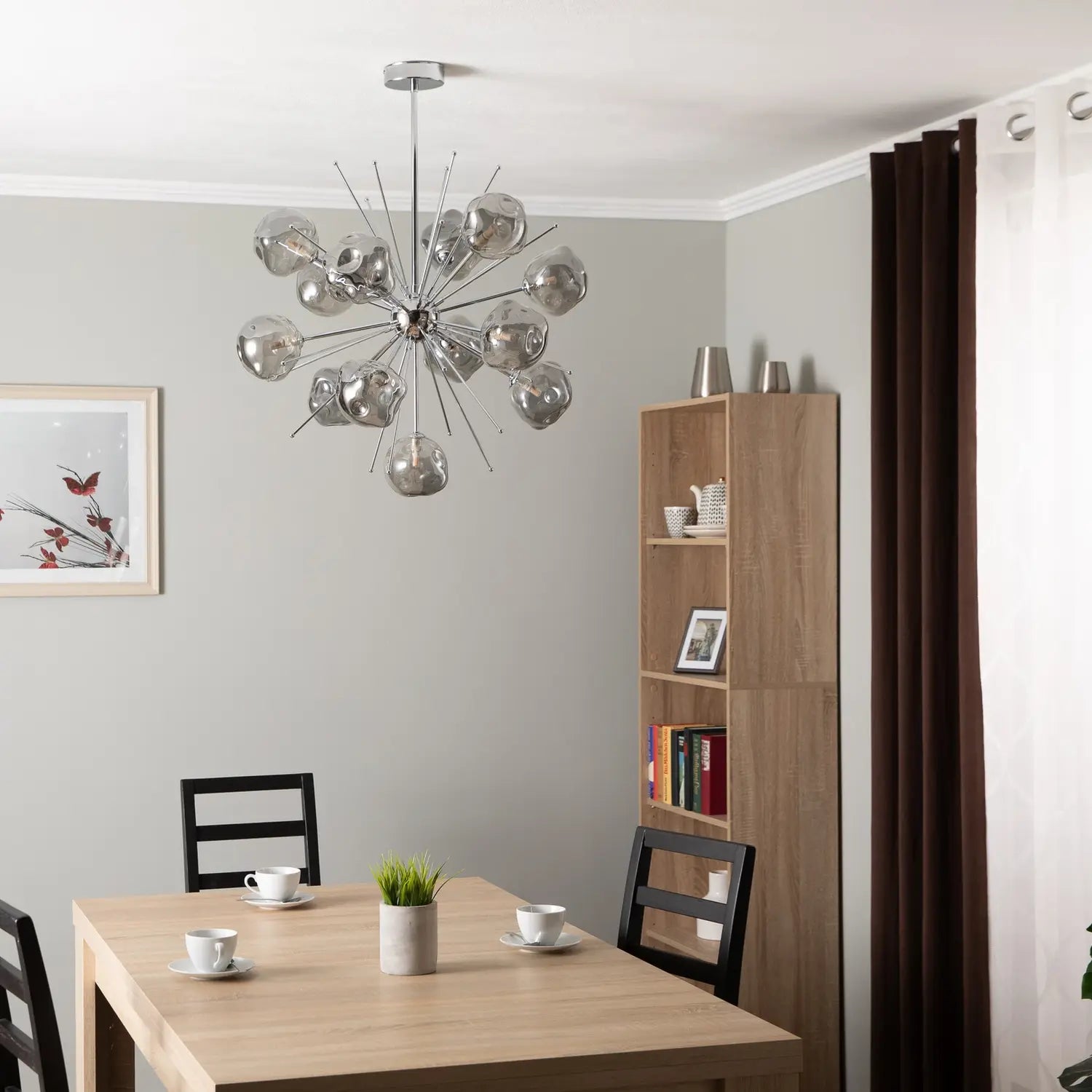 B-Ware Av 1777 13 K Hängelampe Pendelleuchte Chromfarben Glas Deckenlampe 13 Flg Dimmbar - 8698957162364