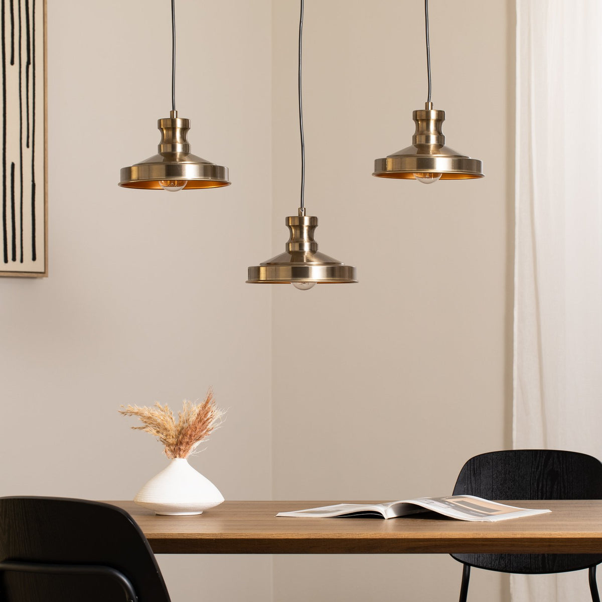 Berceste Hängelampe Pendelleuchte Lampe 3-flammig altmessingfarben E27 - 8684283470518