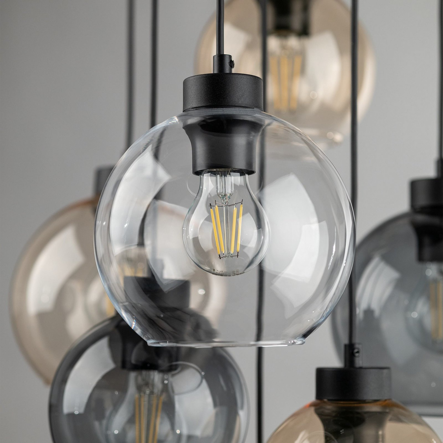 B-Ware Cubus Hängelampe Pendelleuchte Lampe Mehrfarbig Glas E27 49 Cm 7 Flammig - 5906135102464