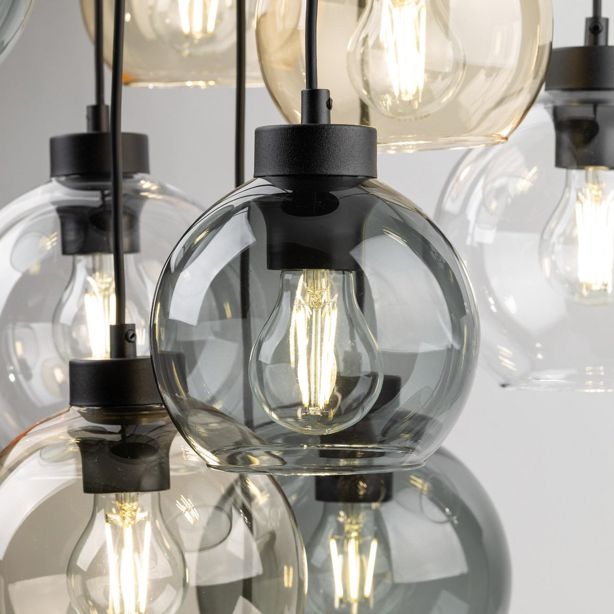 Hängelampe Cubus Mix Deckenleuchte Lampe Ø 58 cm mehrfarbig Glas E27 9 flg - 5906135102471