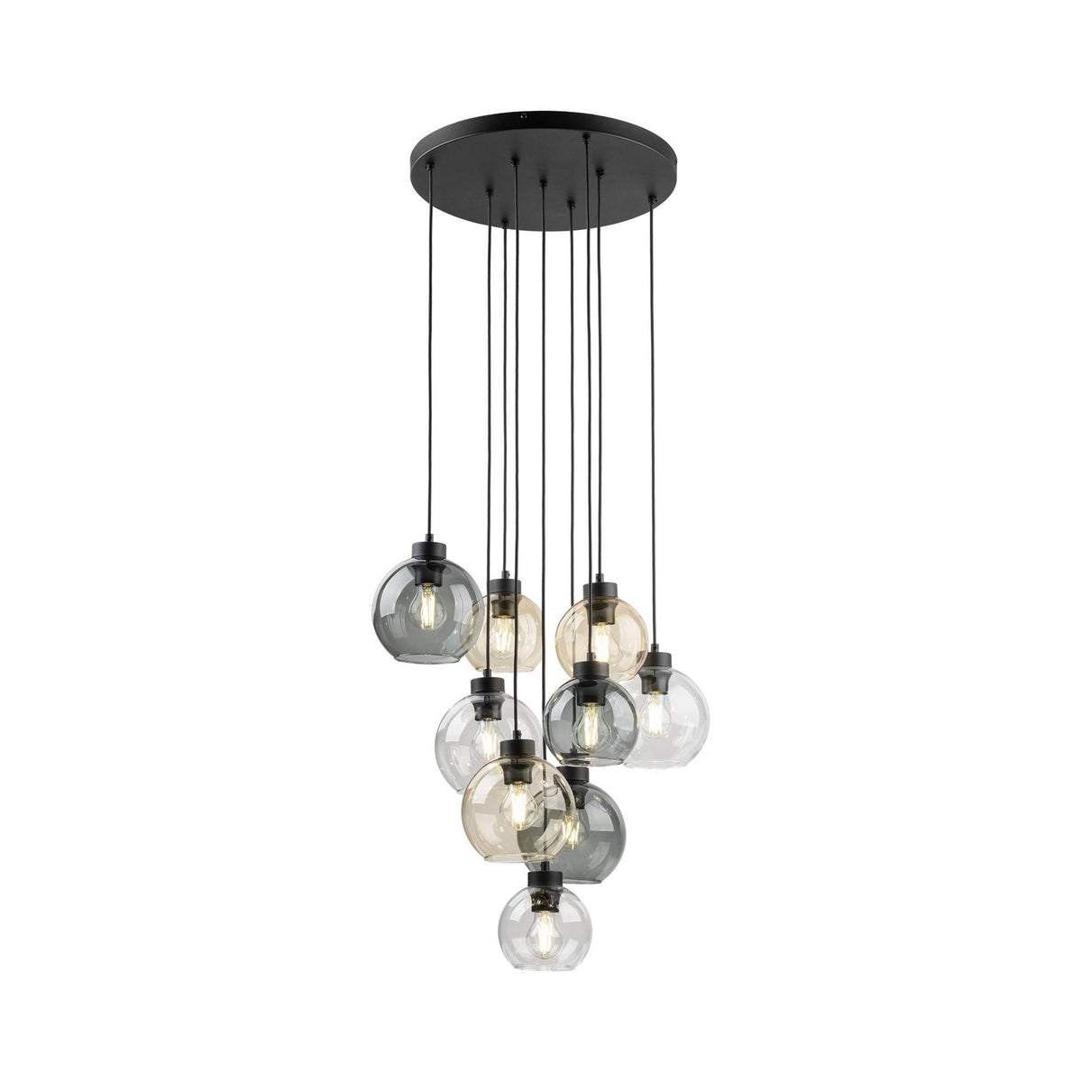 Hängelampe Cubus Mix Deckenleuchte Lampe Ø 58 cm mehrfarbig Glas E27 9 flg - 5906135102471