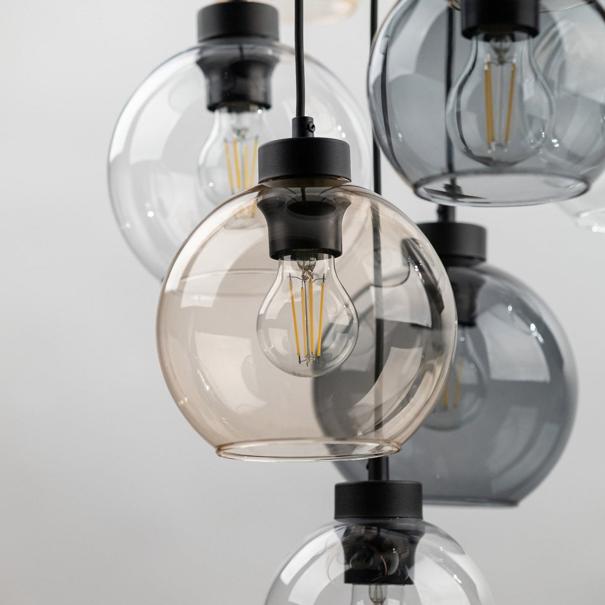 Hängelampe Cubus Mix Deckenleuchte Lampe Ø 58 cm mehrfarbig Glas E27 9 flg - 5906135102471