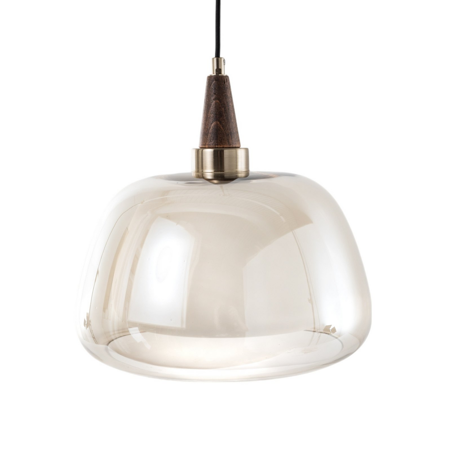 B-Ware Ermo Hängelampe Pendelleuchte Lampe Weiß Klar Messing ø 30 Cm Glas Metall