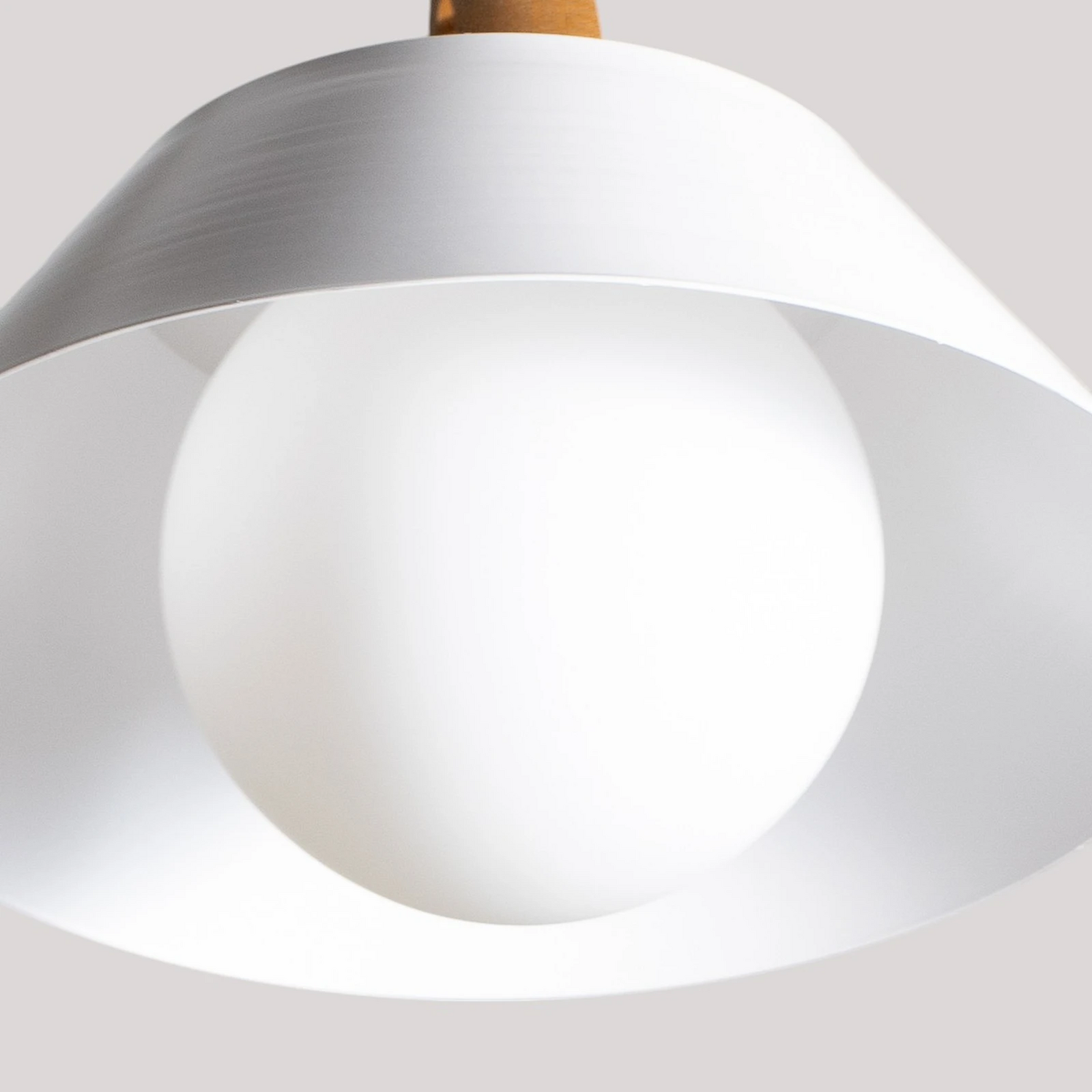 B-Ware Luminex Hängelampe Pendelleuchte Funda Braun/Weiß ø 64 Cm Stahl Holz 3 Flg - 5907565935073