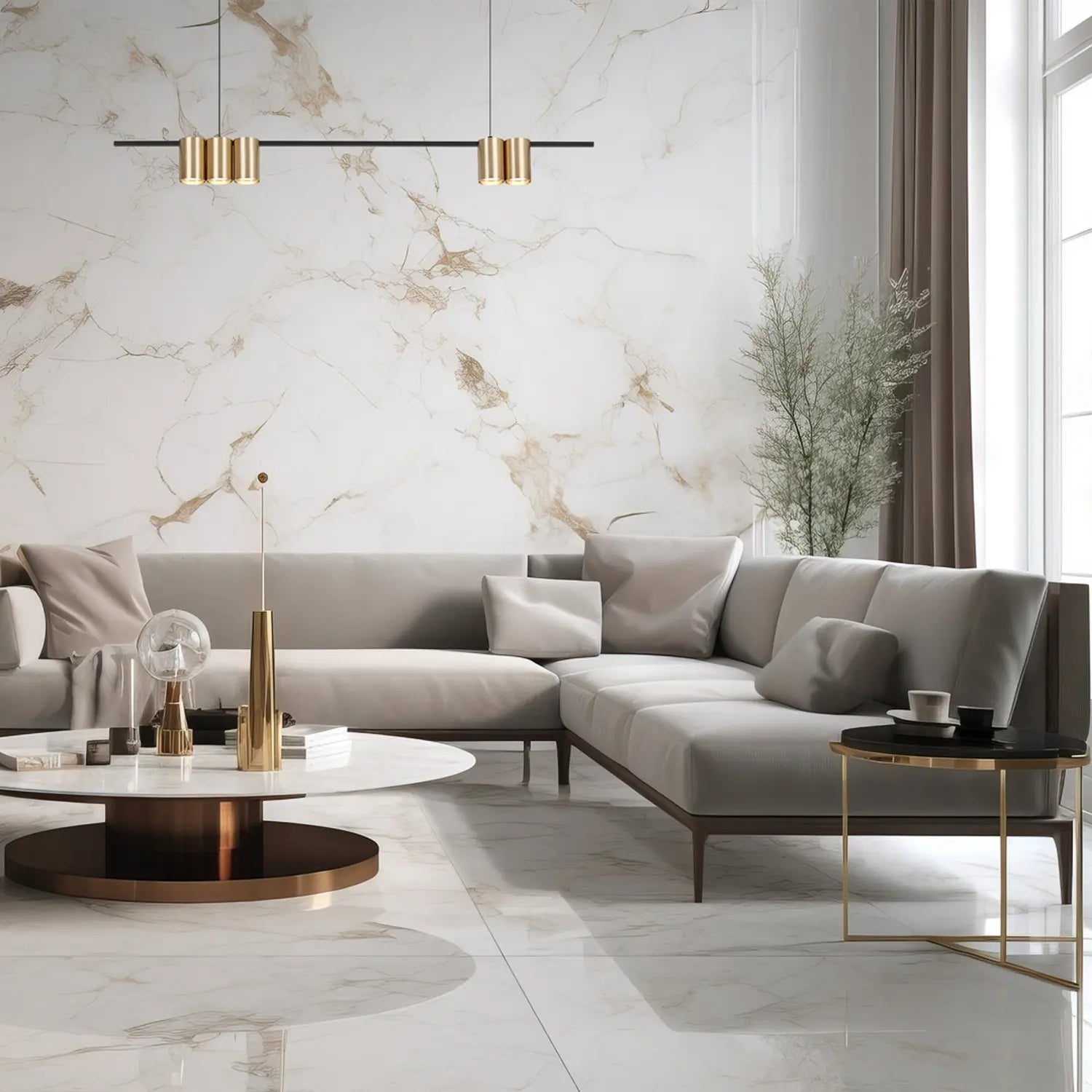 B-Ware Eco Light Hängelampe Genesis Hängeleuchte Alu Schwarz/Gold Deckenlampe - 5902693803690