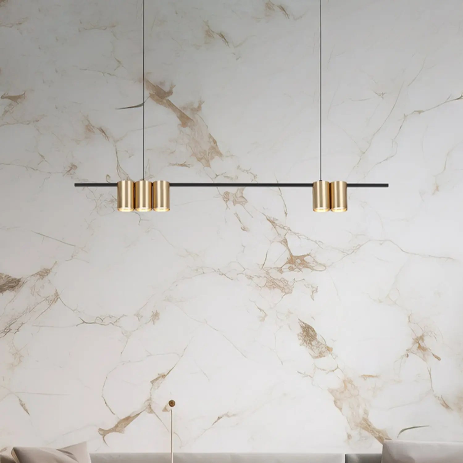 B-Ware Eco Light Hängelampe Genesis Hängeleuchte Alu Schwarz/Gold Deckenlampe - 5902693803690