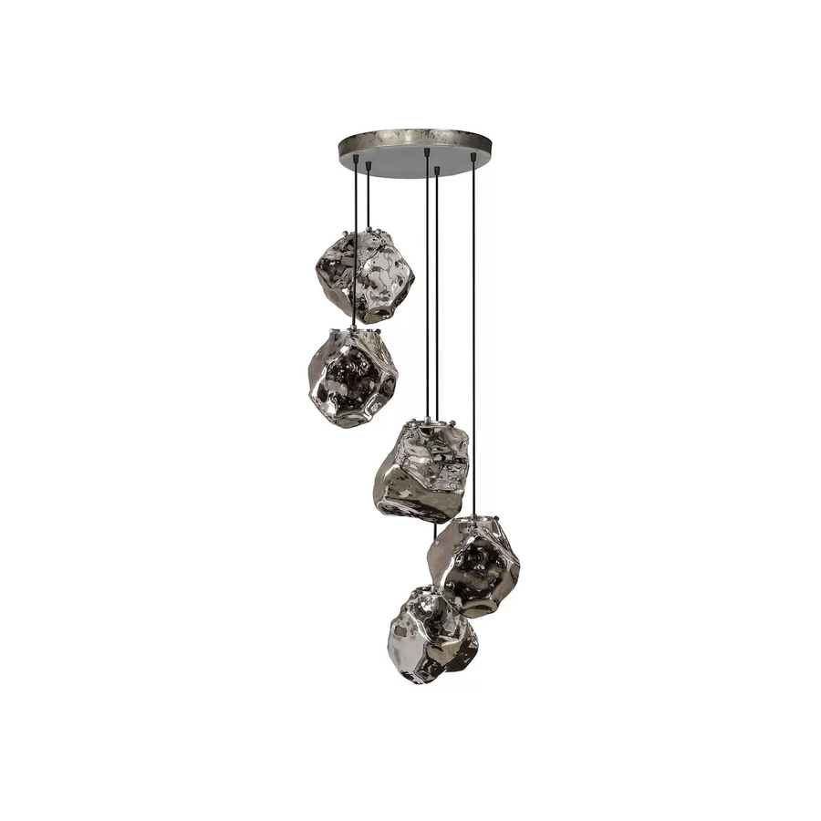 Hängelampe Guldenthal Glas Spirale 5 Flammig E27 Hängeleuchte Lampe Leuchte Spot B-Ware - 8713244071188
