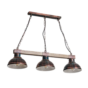 B-Ware Euluna Hängeleuchte Hakon Deckenlampe Pendelleuchte E27 3 Flg Rostbraun Holz Nat