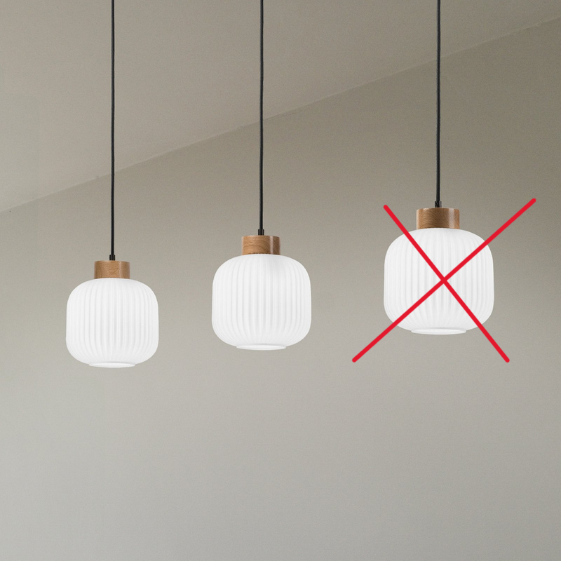 Harmony Hängelampe Pendelleuchte Opalglas Eichenholz L110cm 3flg SIEHE TEXT/F128 - 5907687453509