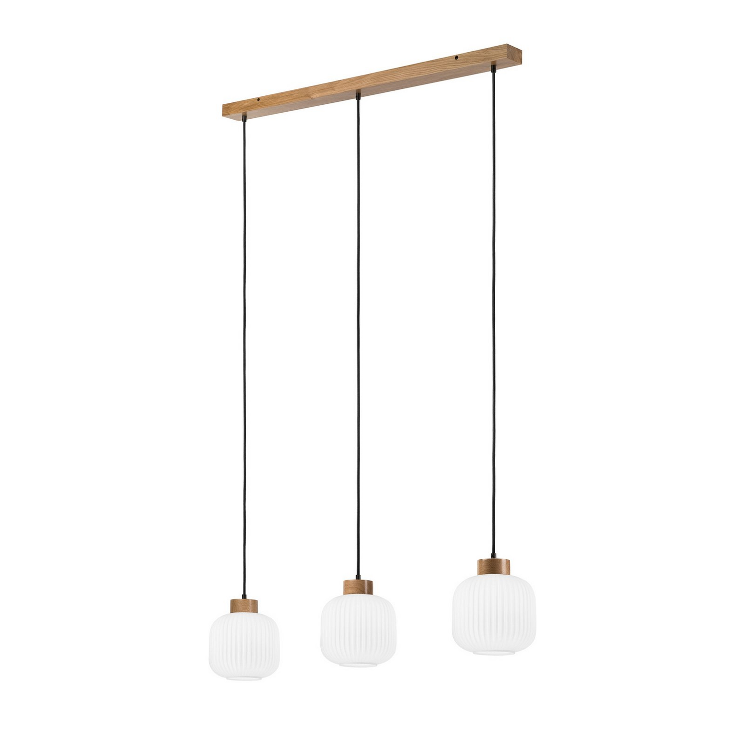 B-Ware Lamkur Pendelleuchte Hängeleuchte Harmony Opalglas Eiche Dreiflammig Led E27 - 5907687453509