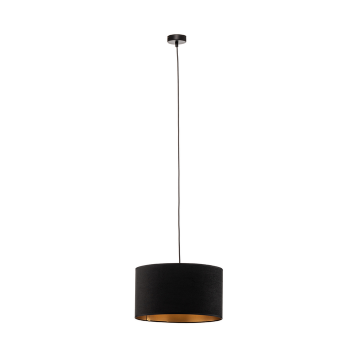 Emibig Hängelampe Pendelleuchte Jari Schwarz Gold Stoffschirm 1fl Esszimmer B-Ware - 5901738920446