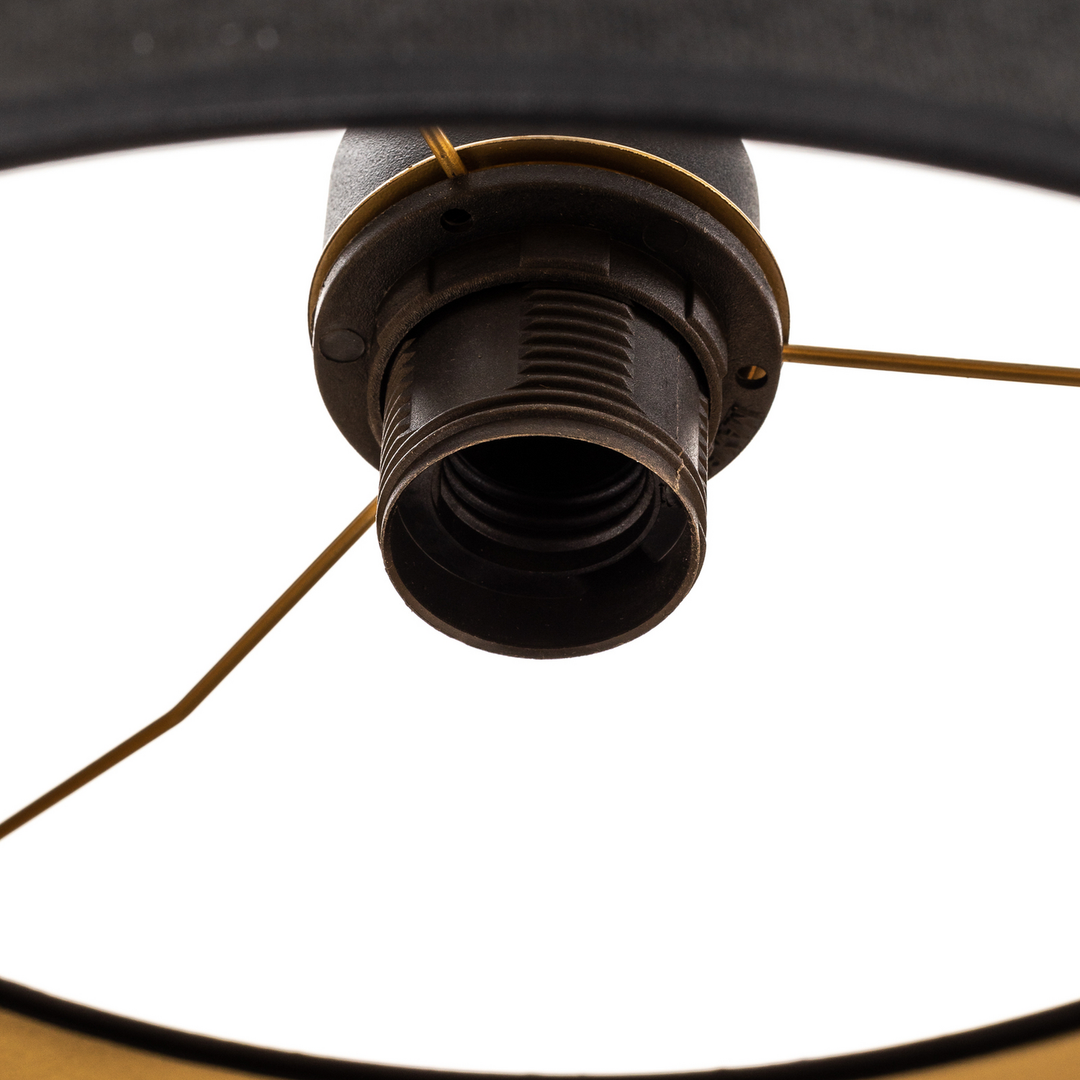 Emibig Hängelampe Pendelleuchte Jari Schwarz Gold Stoffschirm 1fl Esszimmer B-Ware - 5901738920446