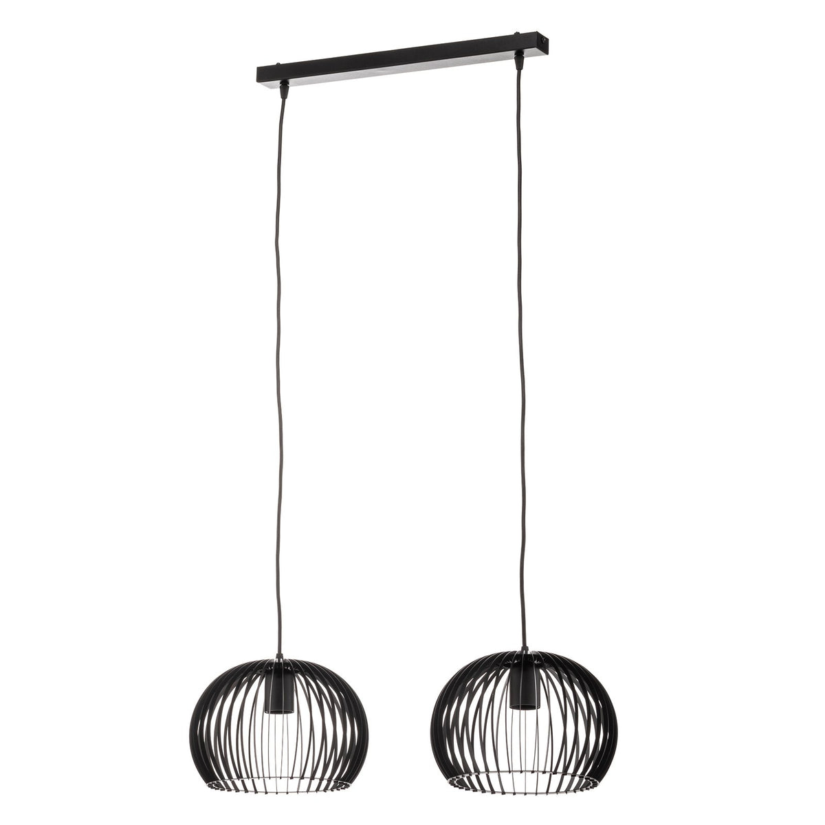 Hängelampe Larus aus schwarzem Stahl 2-flammig dimmbar Pendelleuchte Lampe 60cm - 5907623620477