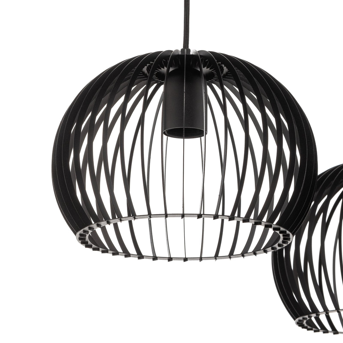 Hängelampe Larus aus schwarzem Stahl 2-flammig dimmbar Pendelleuchte Lampe 60cm - 5907623620477