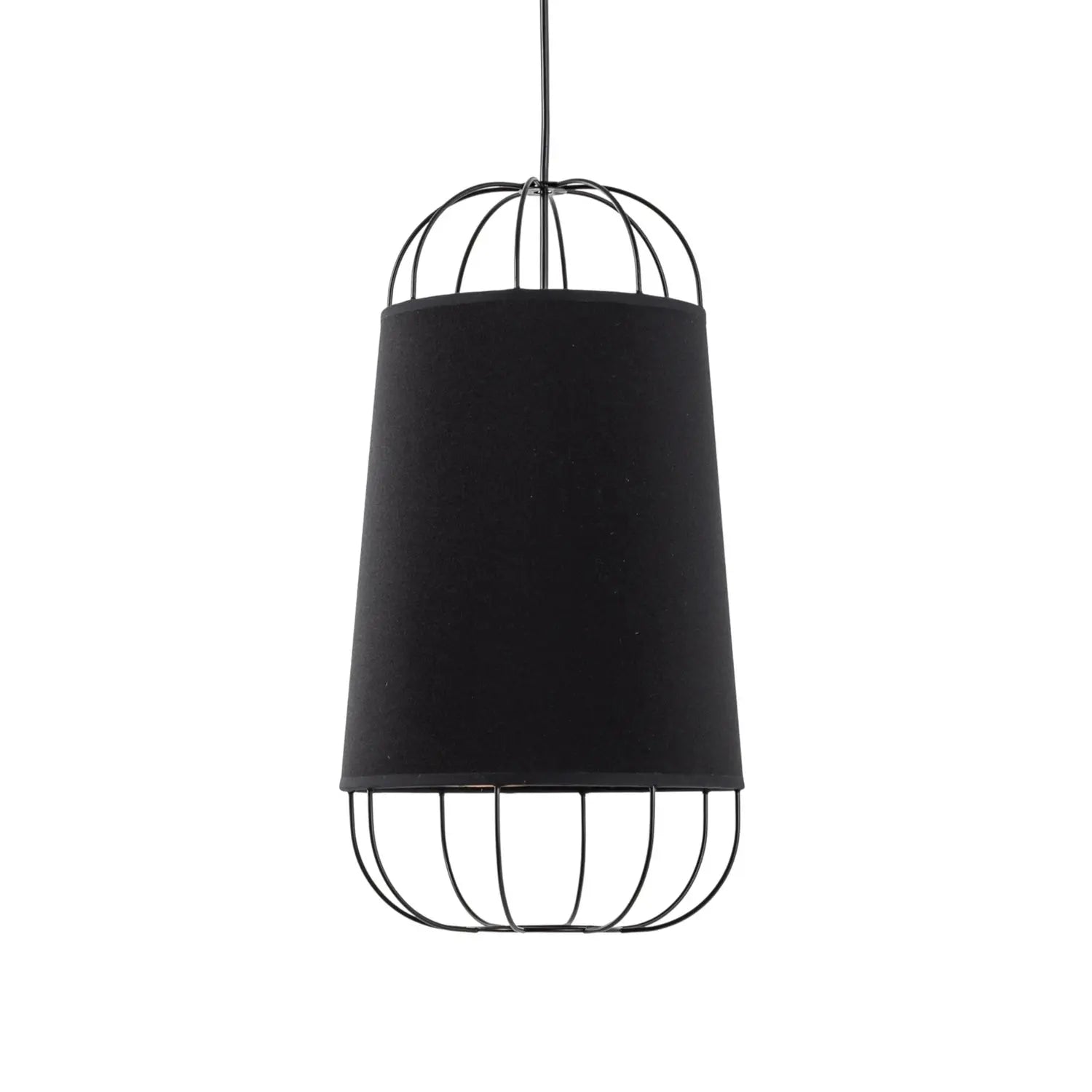 B-Ware Laterne Hängelampe Pendelleuchte Textil Metall Schwarz Klein - 5905317606936