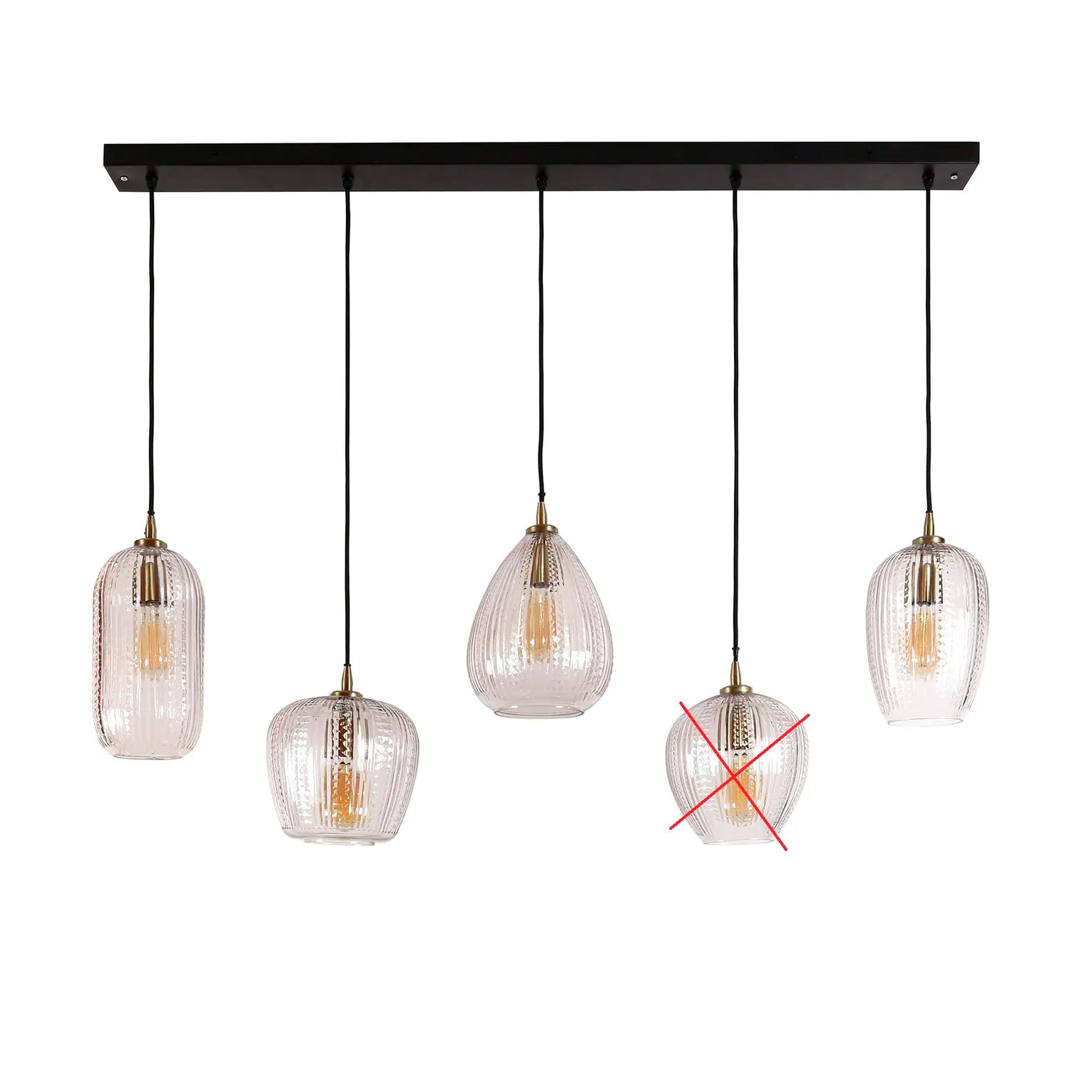 B-Ware Zijlstra Hängelampe Pendelleuchte Lola 5 Flammig Glas Mix E27 Siehe Text/Foto - 7085