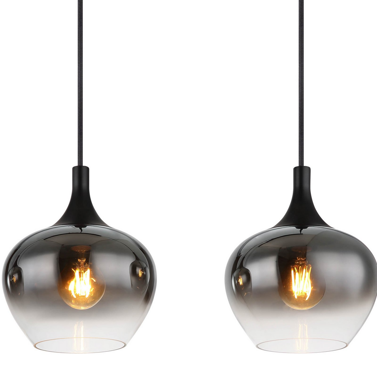 B-Ware Globo Maxy Hängelampe Lampe Pendelleuchte Hängeleuchte Glas Rauchgrau