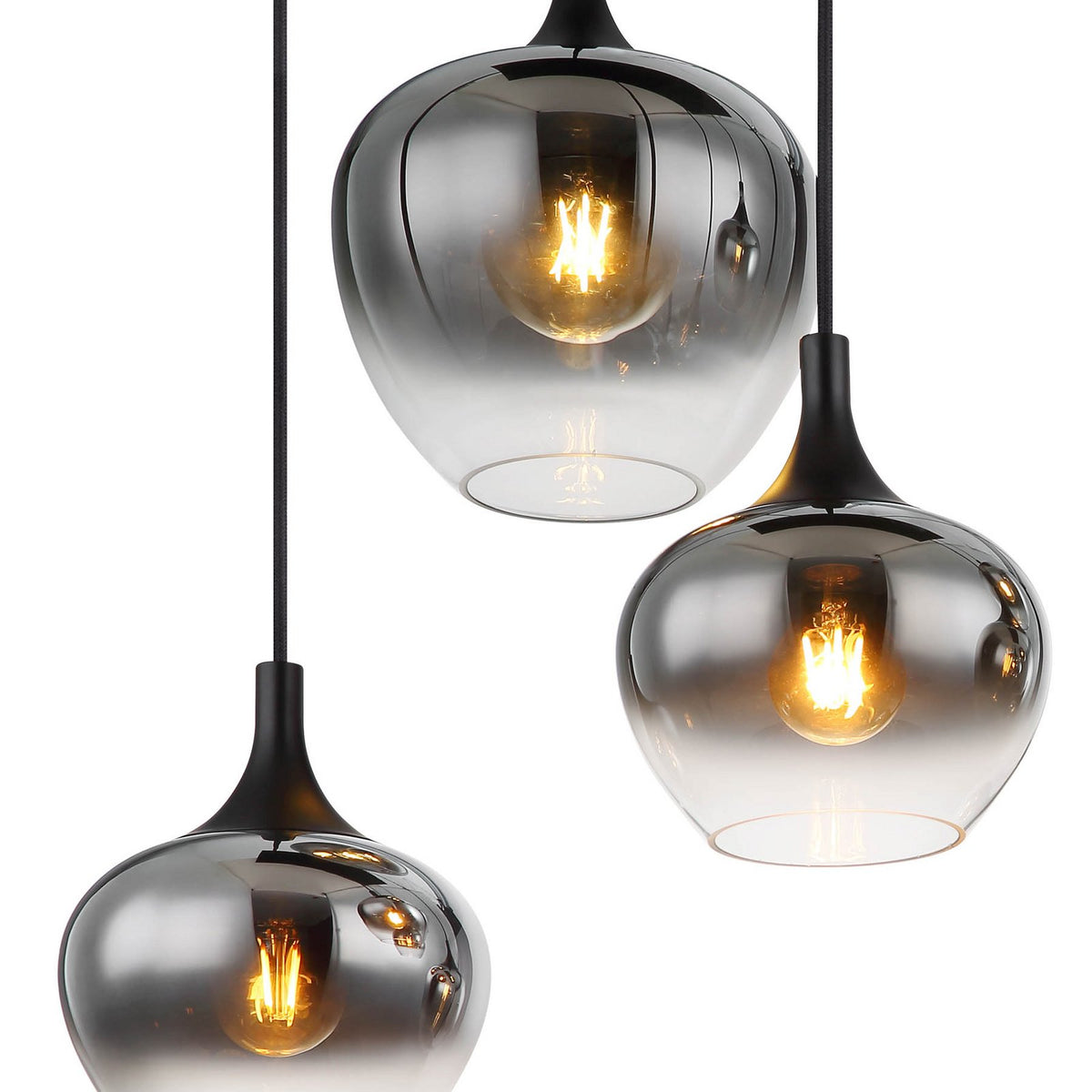 Globo Hängelampe Pendelleuchte Maxy Glas rauchgrau Beleuchtung Länge 86 cm - 9007371435401