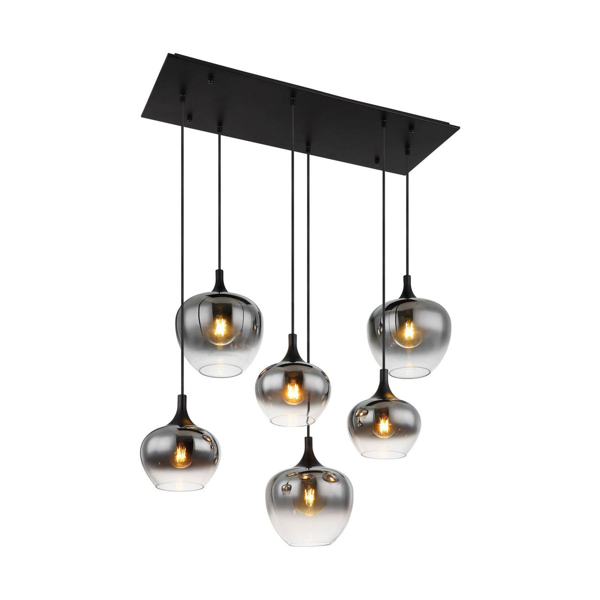 Globo Hängelampe Pendelleuchte Maxy Glas rauchgrau Beleuchtung Länge 86 cm - 9007371435401