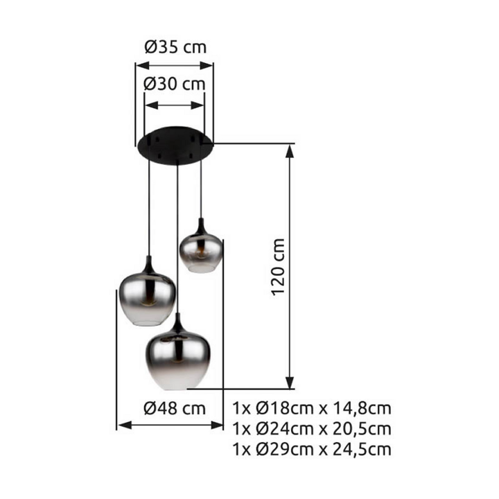 Globo Hängelampe Pendelleuchte Maxy Rauchgrau Glas Lampe Spot Siehe Text/Foto B-Ware - 9007371444397