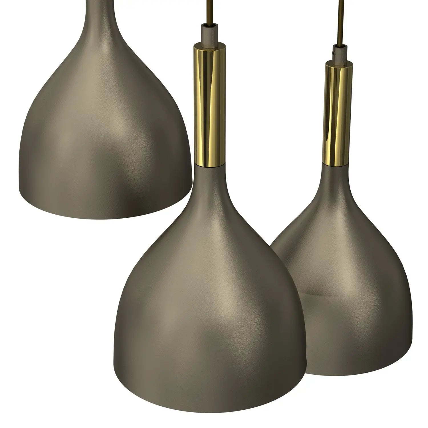 B-Ware Noak Hängelampe Pendelleuchte Lampe Stahl 3 Flg Led Deckenleuchte Titan/Gold - 5907565940046