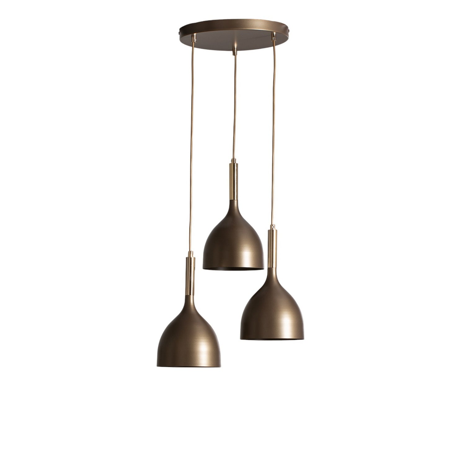 B-Ware Noak Hängelampe Pendelleuchte Lampe Stahl 3 Flg Led Deckenleuchte Titan/Gold - 5907565940046