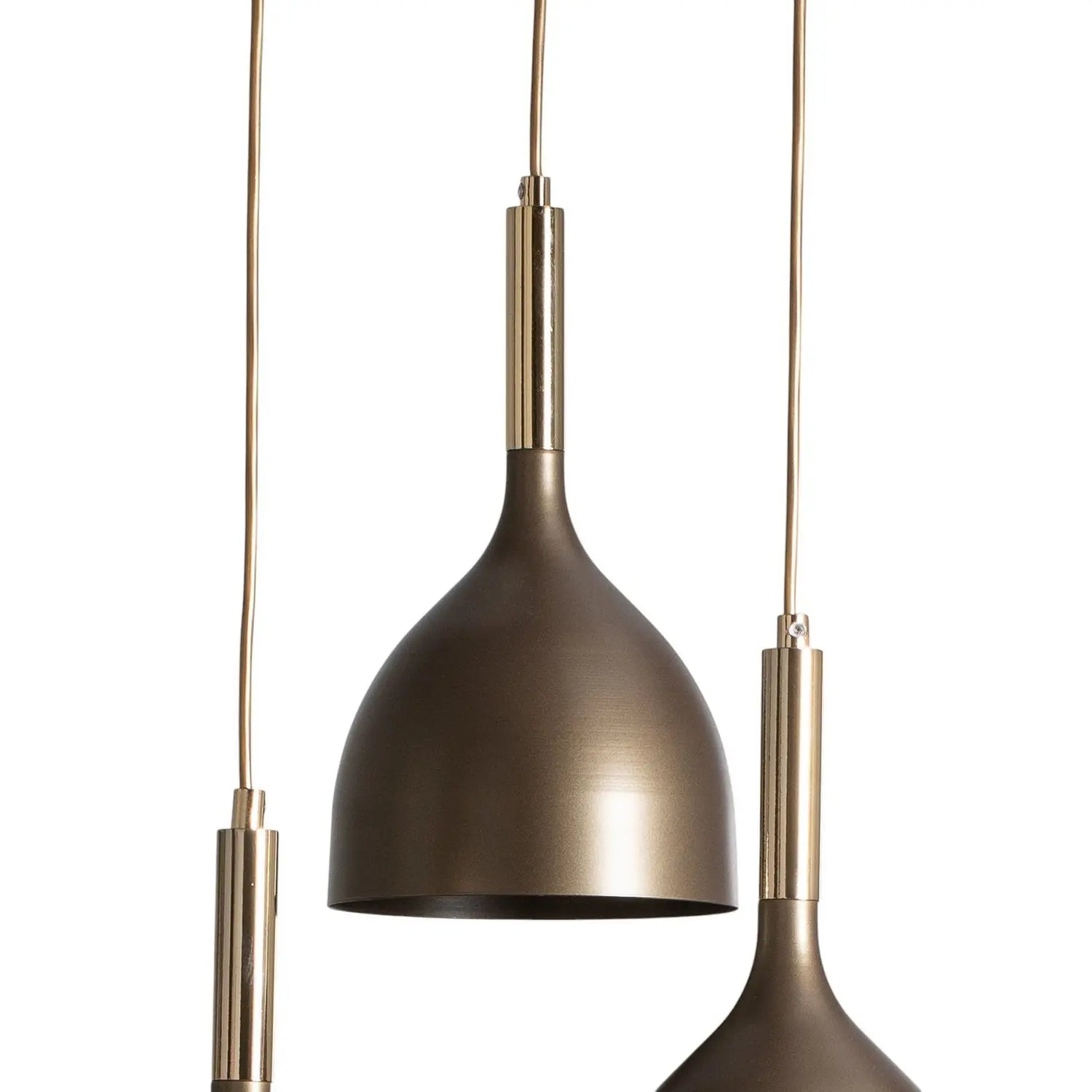 B-Ware Noak Hängelampe Pendelleuchte Lampe Stahl 3 Flg Led Deckenleuchte Titan/Gold - 5907565940046