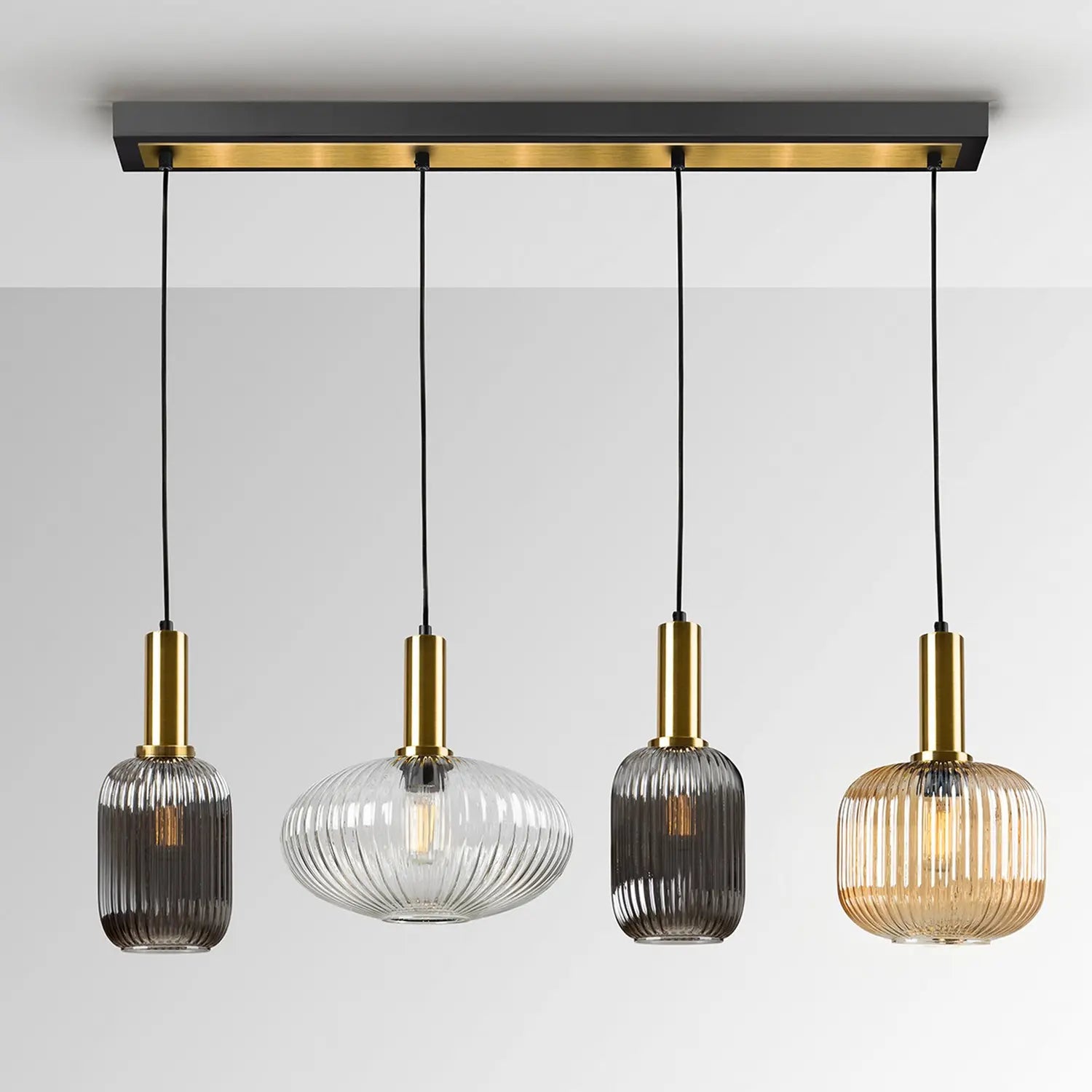 B-Ware Schuller Valencia Hängeleuchte Pendelleuchte Norma Glas Bunt Metall 98 Cm 4 Flg - 8435435334147