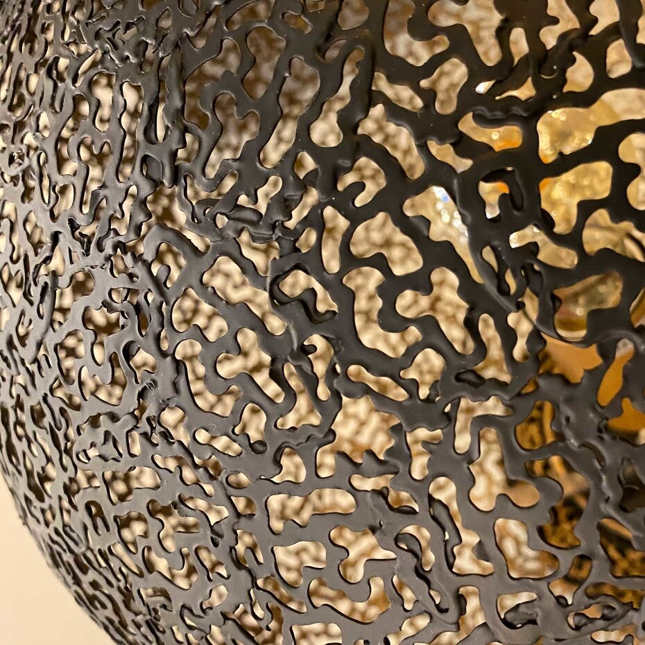 B-Ware Oronero Hängelampe Deckenleuchte Pendelleuchte Schwarz Gold Metall 30 Cm Rund - 8720143022296