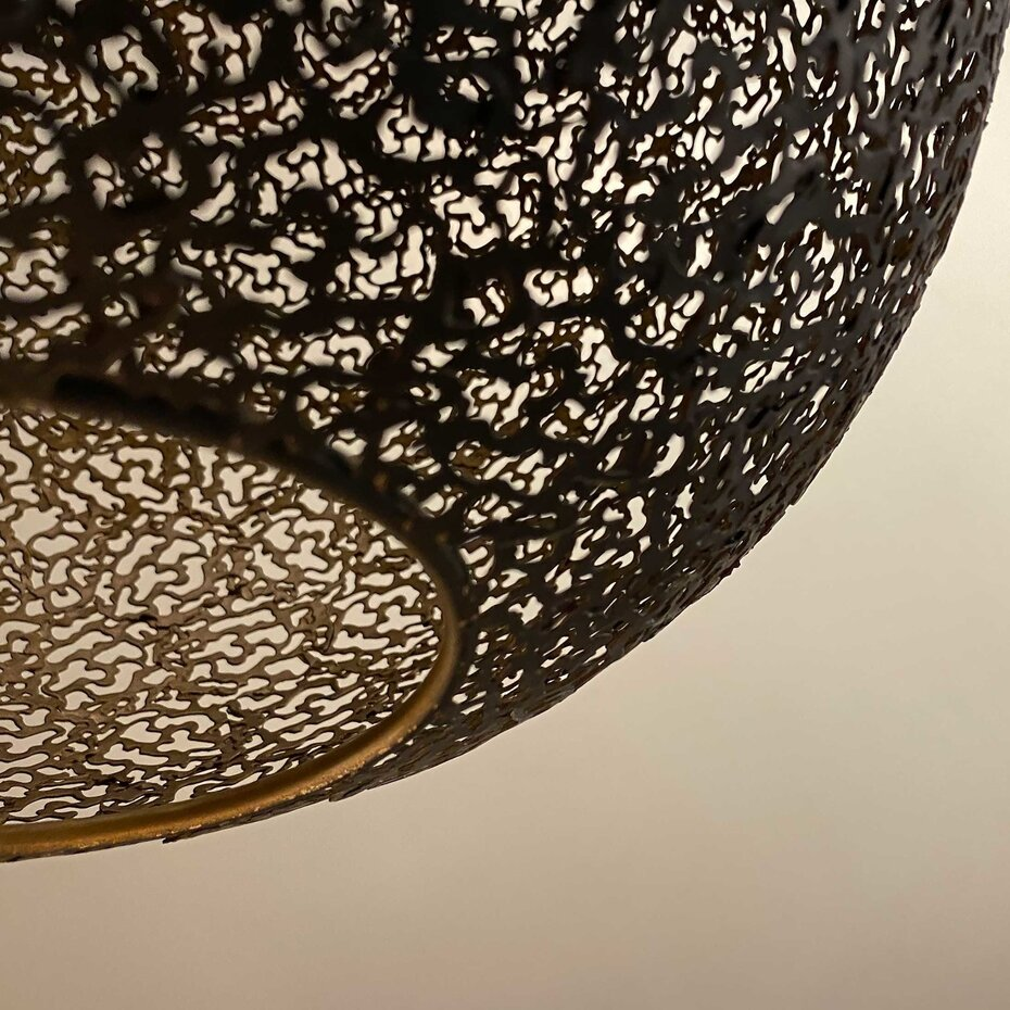 B-Ware Oronero Hängelampe Deckenleuchte Pendelleuchte Schwarz Gold Metall 30 Cm Rund - 8720143022296